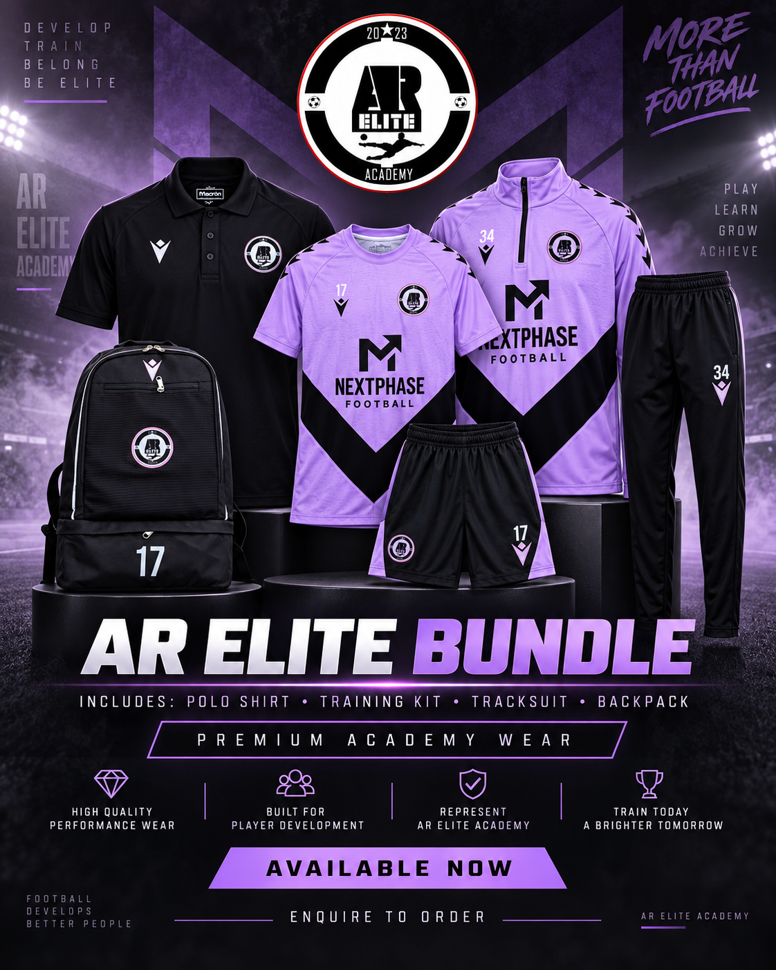 AR Elite Academy 2026/27 Tracksuit Bundle — طقم تدريب Macron من AR Elite Academy
