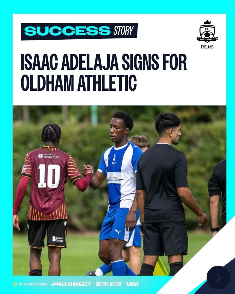 isaac adelaja signs for oldham athletic!after playing in the jpl and captaining ar elite to a na