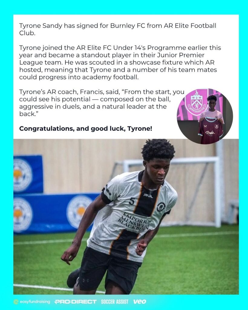 tyrone signs for @burnleyofficial 🙌a huge congratulations to tyrone sandy who has signed for bu (1)